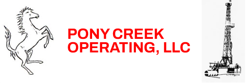 A green background with red text that says stony creek operating, inc.